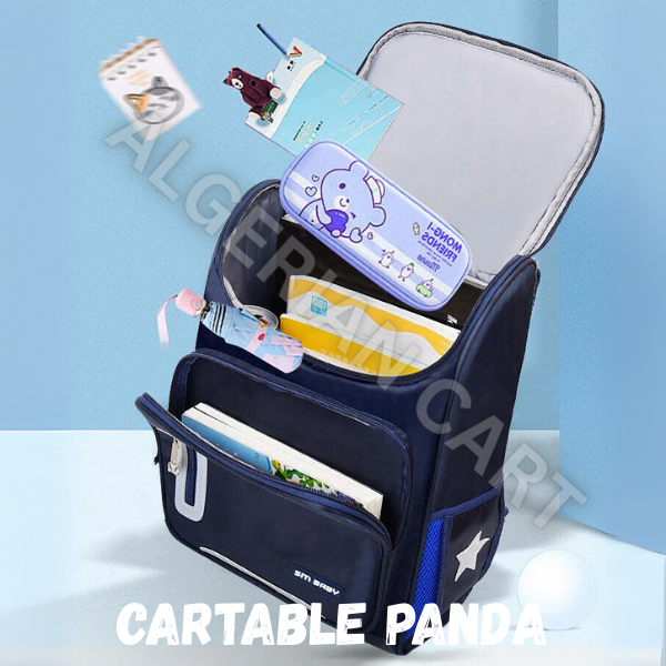 Pack 3 x 1 Panda Scolaire™ – Kit Complet Enfant : Cartable + Trousse + Lunch Box